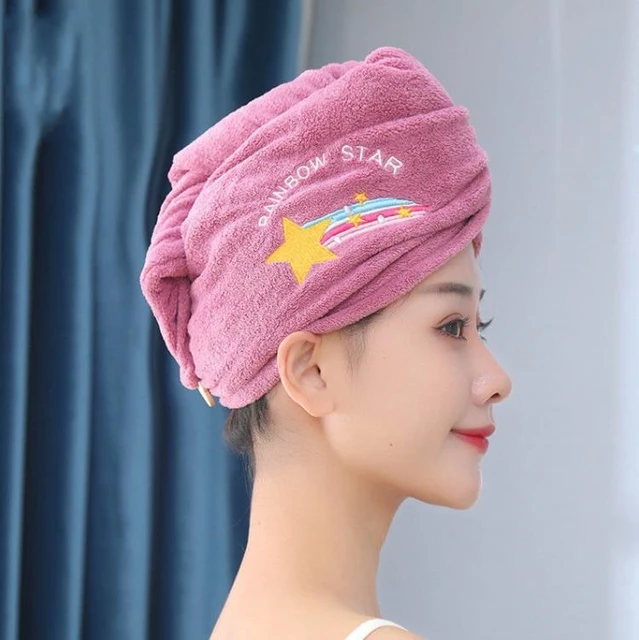 ( পার্পল  কালার ) Microfiber Shower Cap Hair Towel for Women and Girl's