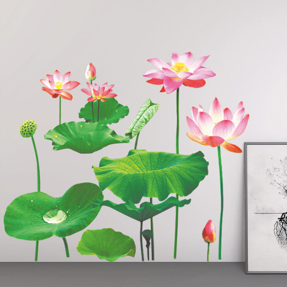 Lotus Flower Wall Sticker, 3D Vivid Wall Sticker